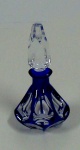 Perfumeira em cristal azul Sâo Carlos 7x14cm finamente lapidado