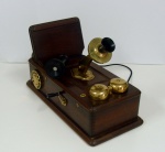 Telefone de manivela antigo 23x48cm bem conservado
