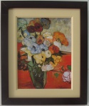 Gicle em tela de quadro de museu jarro com flores  30x40cm com moldura