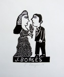 J. Borges - Xilogravura com moldura 22x32cm O Casamento.