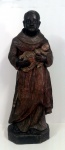 Escultura de imagem de santo em madeira de cedro 76x30cm