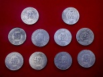 Varias moedas antigas total de 10 unidades da Republica Federativa do Brasil, 13x18cm