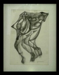 Clovis Graciano - Bico de pena de 1972 30x20cm com moldura - artista de projeção nacional falecido em 1988