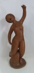 Ze do Carmo - Escultura em terracota de 1974 assinada 84x28cm um dos mais antigos ceramistas de Goiana Pernambuco - 12240
