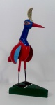 Raul do Mamulengo - Peça em tecnica mista pintada pássaro 53x24cm - 12232