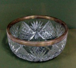 Saladeira em cristal tcheco com borda de prata 800 10x23cm - 12259