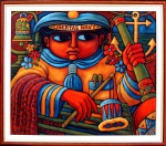 Wellington Virgolino - Quadro óleo sobre eucatex de 1968, 60x70cm  0 Marinheiro um dos grandes artistas que faz parte da história da arte pernambucana, excelente quadro da fase mais antiga do artista