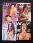 COLECIONISMO - Lote com Quatro revistas pornográficas antigas sendo uma da Sexy com Isadora Ribeiro, uma Playboy com Cláudia Ohana, Uma Playboy com Cleo Pires e uma Playboy com Juliana Paes.