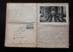 Diário de Viagem de Walner Mattos com textos e Cartões Fotográficos Colados. Datado de 1950