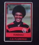 COLECIONISMO - Card Antigo do Chicletes Ping Pong - com Toninho jogador do Flamengo.