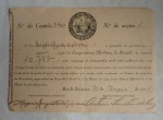 COLECIONISMO - Cautela n.º 3406  Cooperativa Militar do Brasil -  emitidos em 20 de  maio de 1924.Assinado e datado.