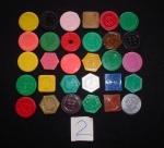 COLECIONISMO - Lote com 30 fichas de coletivos em tamanhos, formatos e cores diversos
