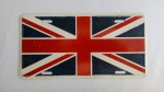 Placa Decorativa Bandeira Reino Unido/Grã-Bretanha, executado em metal, alto relevo; aprox. 30 x 15cm, marcas do tempo, segue no estado, conforme apresentado nas fotos