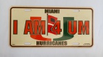 Placa Decorativa Oficial MIAMI HURRICANES "Time Futebol Americano Miami", executado em pvc; aprox. 30,5 x 15cm, marcas do tempo, segue conforme apresentado nas fotos