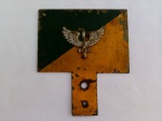 Raro Badge Utilizado no Para-choque do Veículo - Plaqueta Identificação do Alto Escalão, Brasão Aeronáutica, confeccionado em latão pintura, Original; aprox. 13 x 11cm