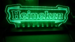 Luminoso Mesa Promocional HEINEKEN, LED, funcionando (c/ fonte); aprox. 20 x 8cm