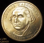 USA - Moeda de 1 Dollar- "Série Presidentes" - 2007 - George Washington- Letra P - FC