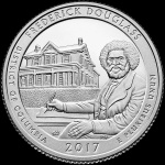 USA - Moeda de 25 Cents Dollar  - "Série Parques" - 2017 - Frederick Douglass - DC - Letra P - FC