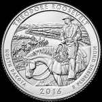 USA - Moeda de 25 Cents Dollar-"Série Parques"-2016-Theodore Roosevelt-North Dakota - Letra P - FC