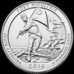 USA-Moeda de 25 Cents Dollar-"Série Parques"-2016-Fort Moultrie-South Carolina-Letra P-FC