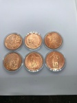 USA- Série Completa -"Índios"- 6 moedas de cobre puro-29 grs cada - FC!
