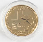 USA - Quarter Dolar - Banhada A Ouro 24k - 2006 - Texas - FC -  Letra P