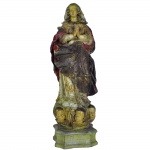 Bela escultura em madeira policromadarepresentando Nossa Senhora da Conceição. BrasilSéc. XVIII. 76 cm de altura.