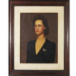Candido Portinari (1903-1962), Retrato de Mulher. Importante artista plástico brasileiro. Óleo sobre tela. Assinado,cie e datado de 1944. (Inscrito no projeto nº 0006-A). 76 x 60 cm.
