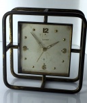 Luxor, relógio de mesa de    cm x   cm, caixa em formato de gaiola de bronze, em perfeito estado de funcionamento