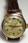 Lady Vintage – Relógio Mido Multifort, automático, caixa de aço inox de 27 mm de diâmetro com aro de ouro e alças chapeadas a ouro, mostrador original, década de 60, em perfeito estado