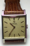 Lady Vintage – Relógio Omega Automático, caixa quadrada de aço inox de 27 X 27 mm, em perfeito estado, década de 70