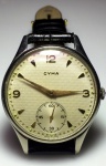 Relógio Cyma Mecanismo a Corda, caixa de aço inox de 36 mm de diâmetro original, década de 60, em perfeito estado