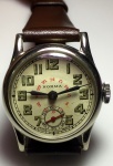 Relógio Norma, mecanismo a corda, caixa cromada de 33 mm de diâmetro, mostrador original em perfeito estado, década de 30