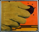 Assinatura ilegível, "mão", técnica mista sobre cartão. Assinada e datada 1971. Med 30,5 x 36,5 (a obra); 32,5 x 38 cm (a moldura). Sujicidade e pontos de acidez. No estado. Coleção Particular Rio de janeiro/RJ.