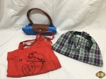 Lote de 3 bolsas tipo sacolas com diferentes tamanhos e modelos