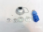 Kit de 6 peças sendo 5 lampadas e 1 bocal. Sendo 4 lampadas LED e 1 lampada azul.  Somente a lampada azul testada. As demais possuem o funcionamento desconhecido