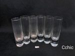 6 Copos para Vodka corpo liso em cristal translucido. Medida: 12,5cm de altura.Sendo de 2 modelos