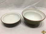 2 bowl em porcelana oriental. Medindo o maior 15,5cm de diâmetro x 8cm de altura.
