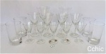 Parte  jogo de taças ,15 peças de cristal Hering  Sendo 4 copos c de suco, om 11cm de altura, 02 taças para vinho tinto, com 16cm de altura, 4 taças para vinho branco com 13cm de altura, 05 taças para licor, medindo 10cm de altura.  otimo estado de conservaçao