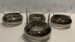4 grandes copos para Wisky art deco,