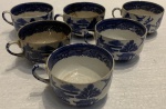 Jogo de 6 xícaras inglesas em porcelana
