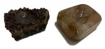 Lote contendo: 2 centros de mesa em pedras brasileiras, medindo 12 cm x 8 cm