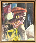 Jean-Michel BASQUIAT (Attrib.) (1960-1988) - óleo s/ cartão, medindo: 60 cm x 51 cm (todas obras estrangeiras são consideradas automaticamente atribuídas)