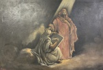 Quadro religioso, óleo s/ tela, medindo: 91 cm x 62 cm