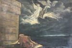 Quadro religioso, óleo s/ tela, medindo: 91 cm x 62 cm