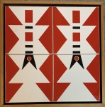 Linda cerâmica emoldurado como quadro, medindo total: 34 cm x 34 cm