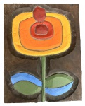 FB(????) - Placa de madeira pintado a mão em relevo, medindo: 19 cm x 25 cm