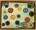 Alexander CALDER (Attrib.) (1898-1976) - tecnica mista s/ papel colado em cartão, medindo: 33 cm x 26 cm (obra foi restaurada e emoldurada)(todas obras estrangeiras são consideradas automaticamente atribuídas)
