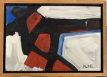 Franz KLINE (Attrib.) (1910-1962) - óleo s/ cartão colado em madeira, medindo: 26 cm x 19 cm (todas obras estrangeiras são consideradas automaticamente atribuídas) (obra foi restaurada e emoldurada)