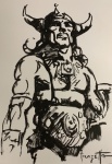 Frank FRAZETTA (1928-2010) - Espetacular nanquim s/ papel, estudo de Conan O Bárbaro, medindo: 41 cm x 30 cm (EMOLDURADOS PERFEITAMENTE COM VIDRO)